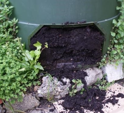 Example of compost produced from a Green Johanna. The unit has two removable doors from where the compost can be accessed and removed