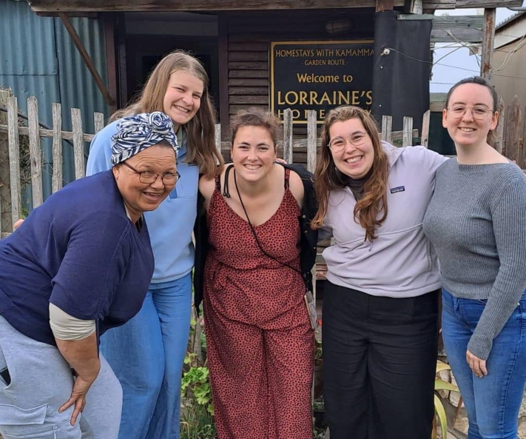 Edwina with tourists